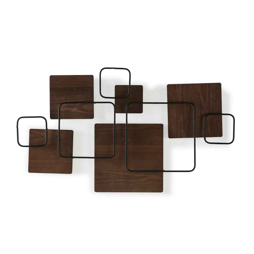 Escultura 55x3x95,5 Metal/Madera -- Negro/Marrón Oscuro