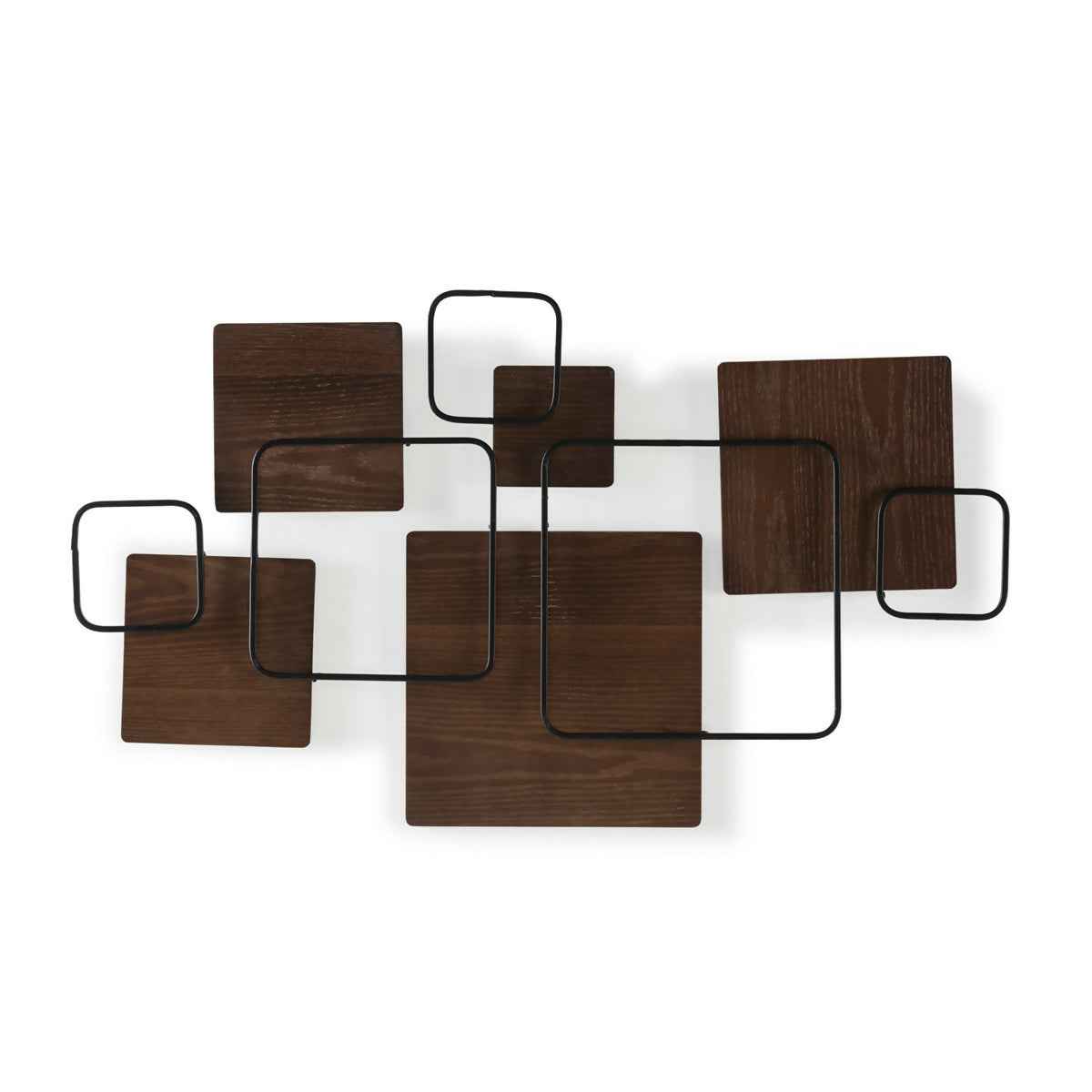 Escultura 55x3x95,5 Metal/Madera -- Negro/Marrón Oscuro