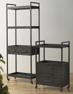 ESTANTE 2 CAJONES ESTRUCTURA METAL CON RUEDAS