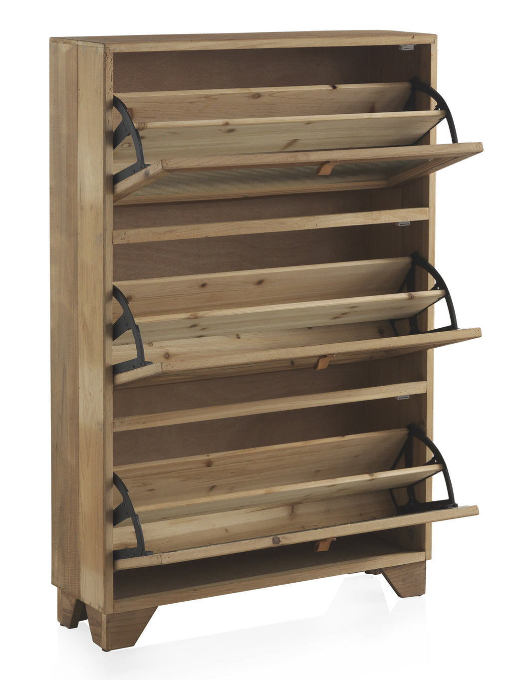 ZAPATERO DE MADERA CON 3 COMPARTIMENTOS