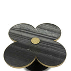 Mesa de Centro 91x91x33 Granito Negro/Metal Dorado/Negro