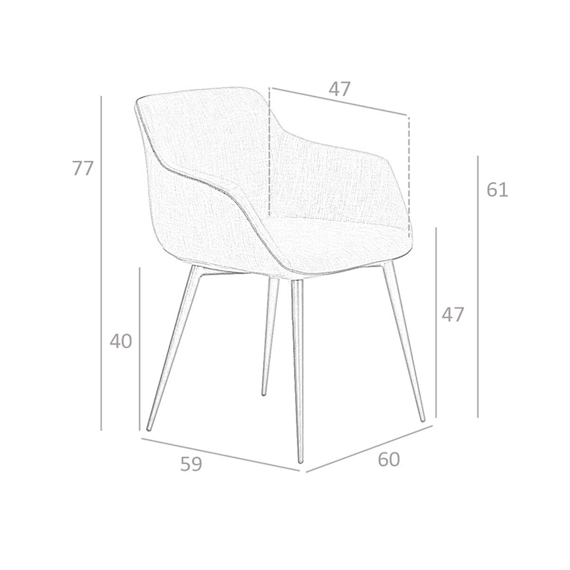Silla tela gris oscuro