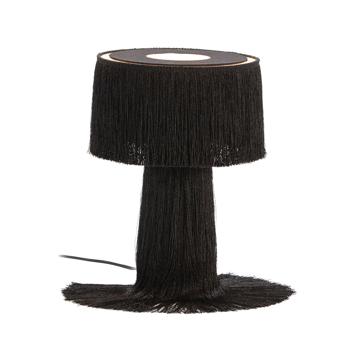 LAMPARA SOBREMESA 25x25x38 TELA NEGRO
