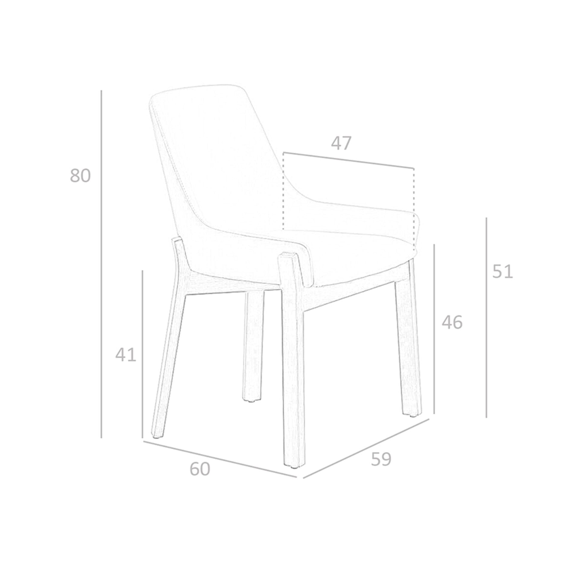 Silla polipiel visón oscuro