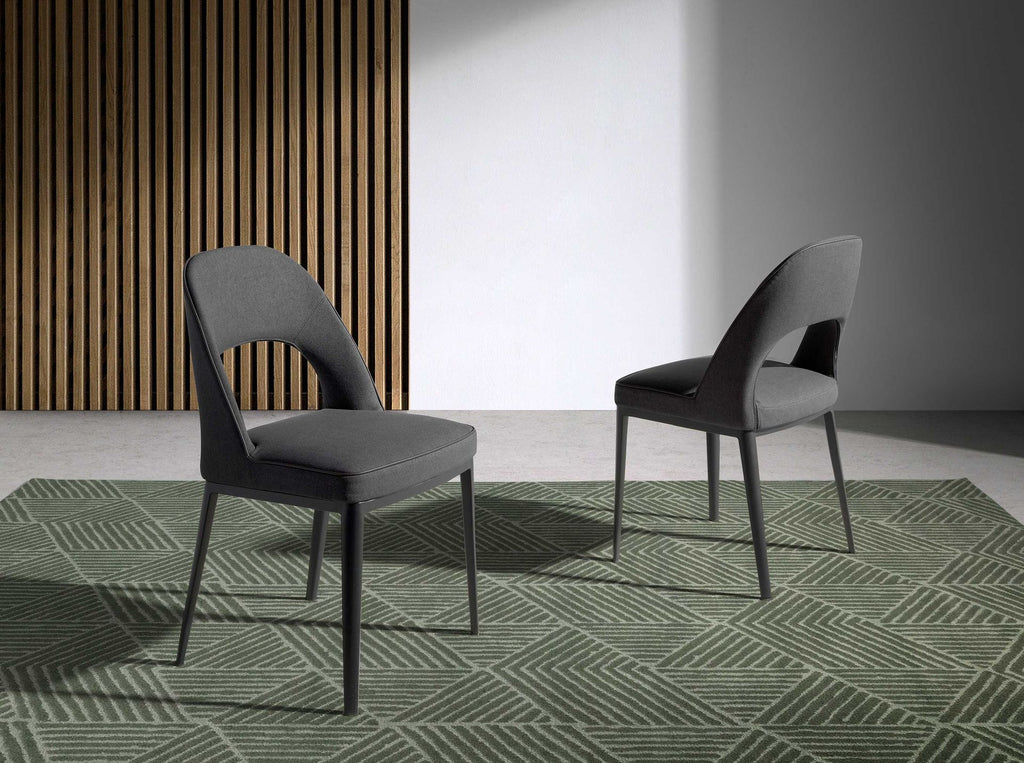 Silla tela gris oscuro