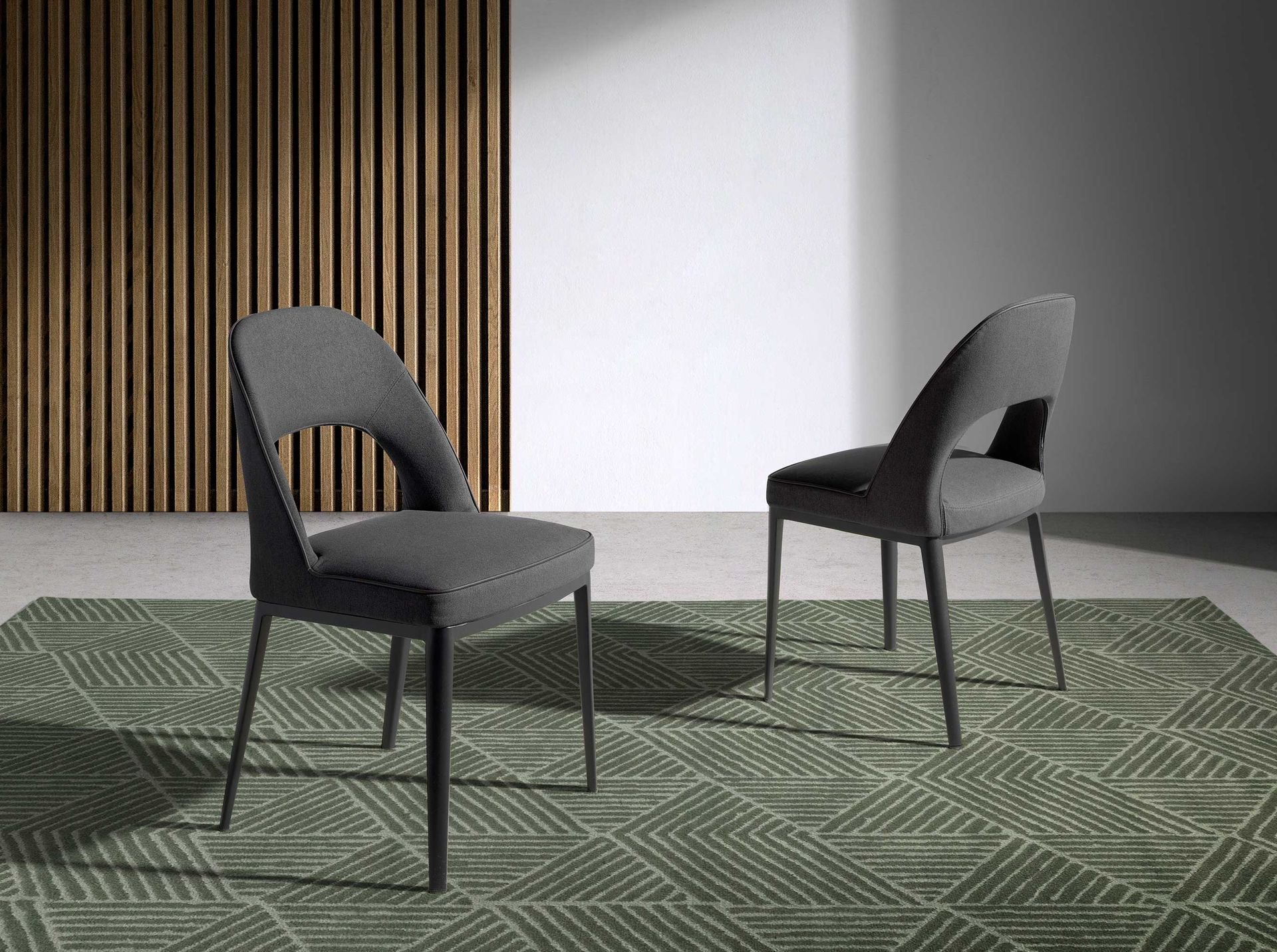 Silla tela gris oscuro