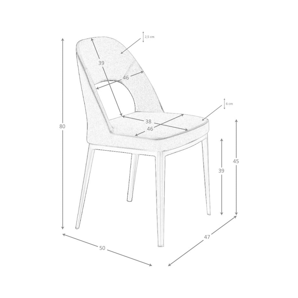 Silla tela gris oscuro