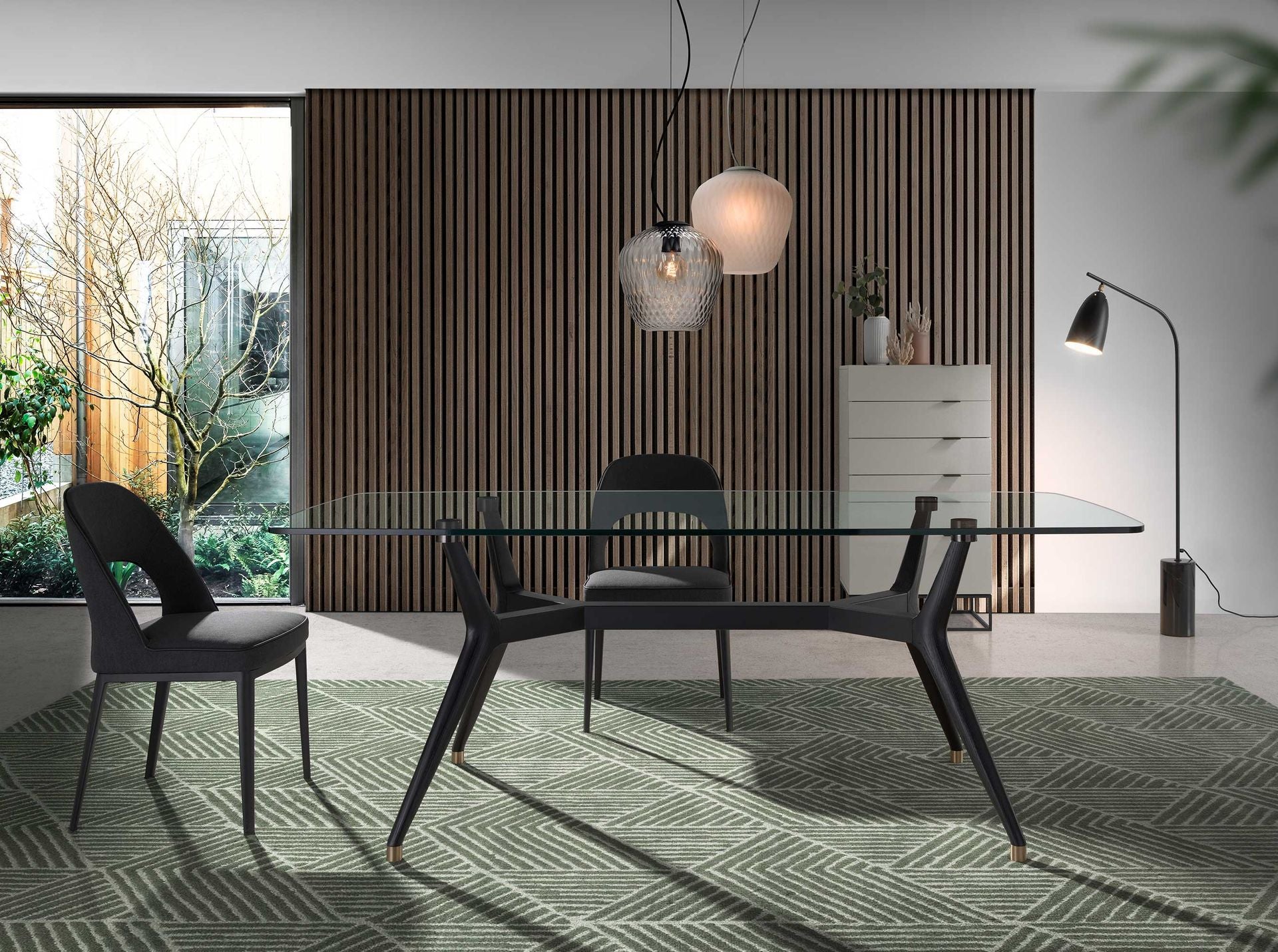 Silla tela gris oscuro