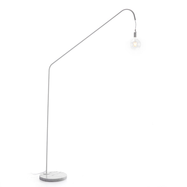 Lámpara de pie 120x35x202 cm de mármol y metal blanco