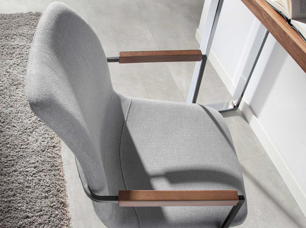 Silla giratoria tela gris oscuro