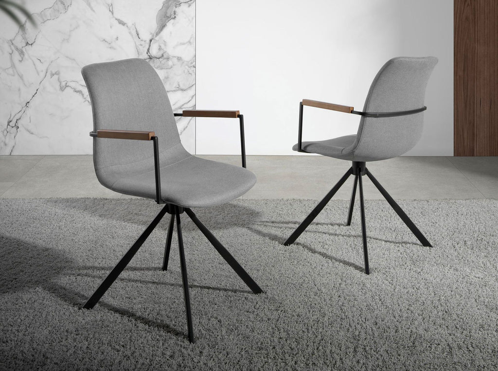 Silla giratoria tela gris oscuro