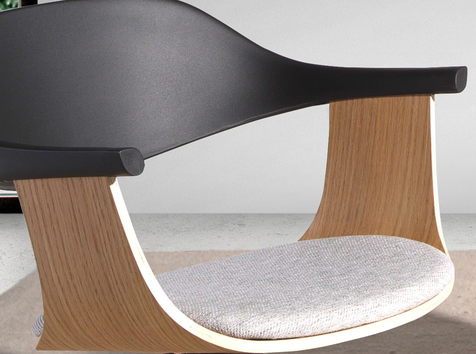 Silla oficina giratoria tela gris claro y pvc negro