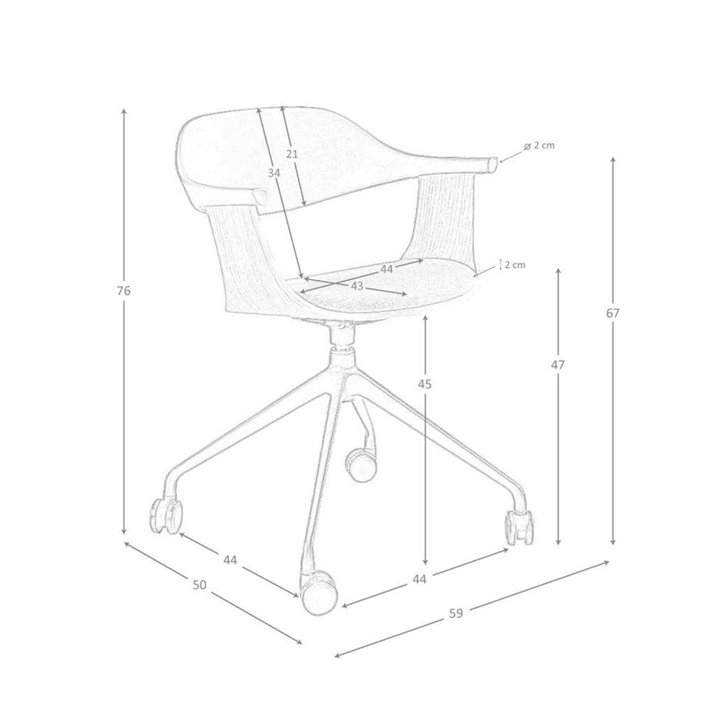 Silla oficina giratoria tela gris claro y pvc negro