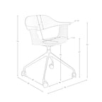 Silla oficina giratoria tela gris claro y pvc negro