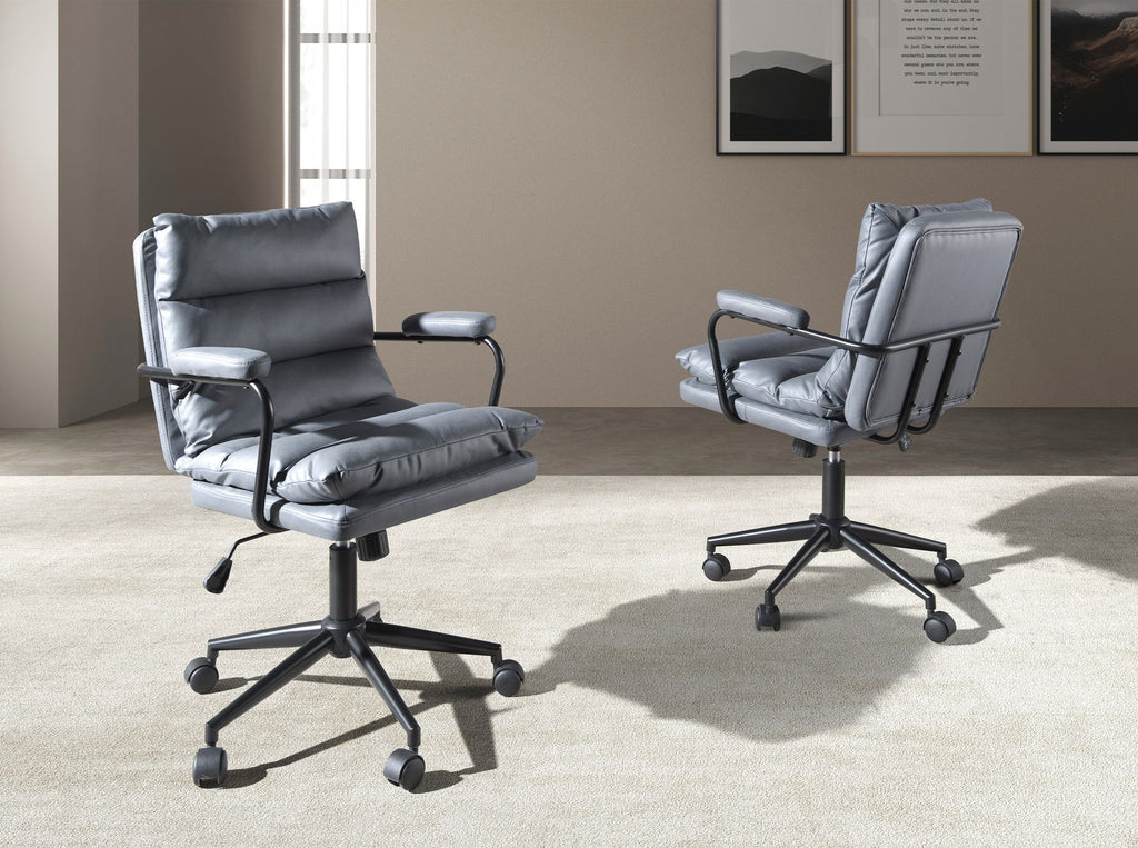 Silla oficina giratoria tela gris