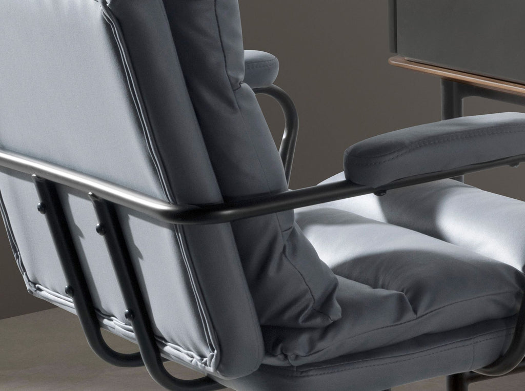 Silla oficina giratoria tela gris