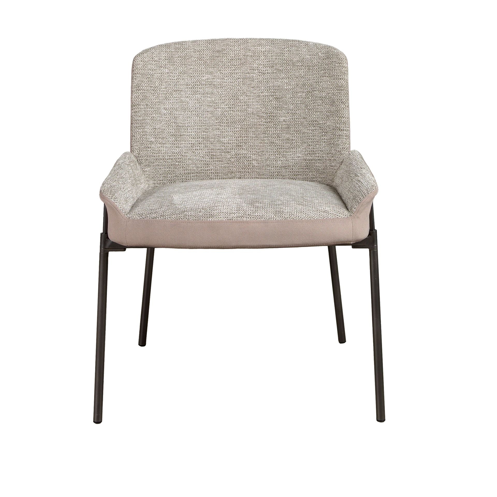 Silla tela gris y terciopelo marrón