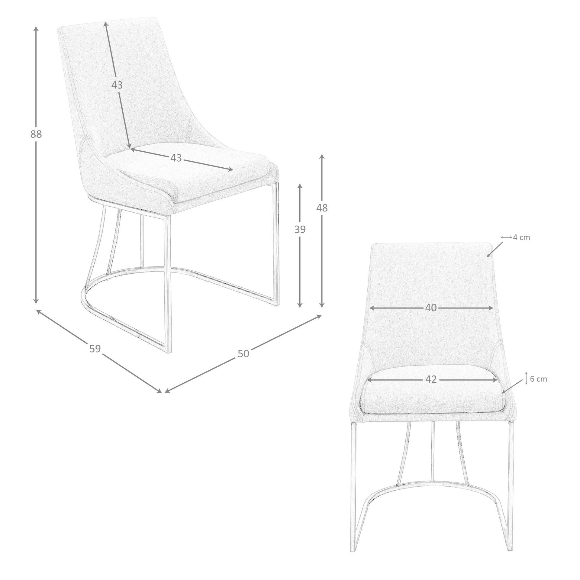 Silla tela gris