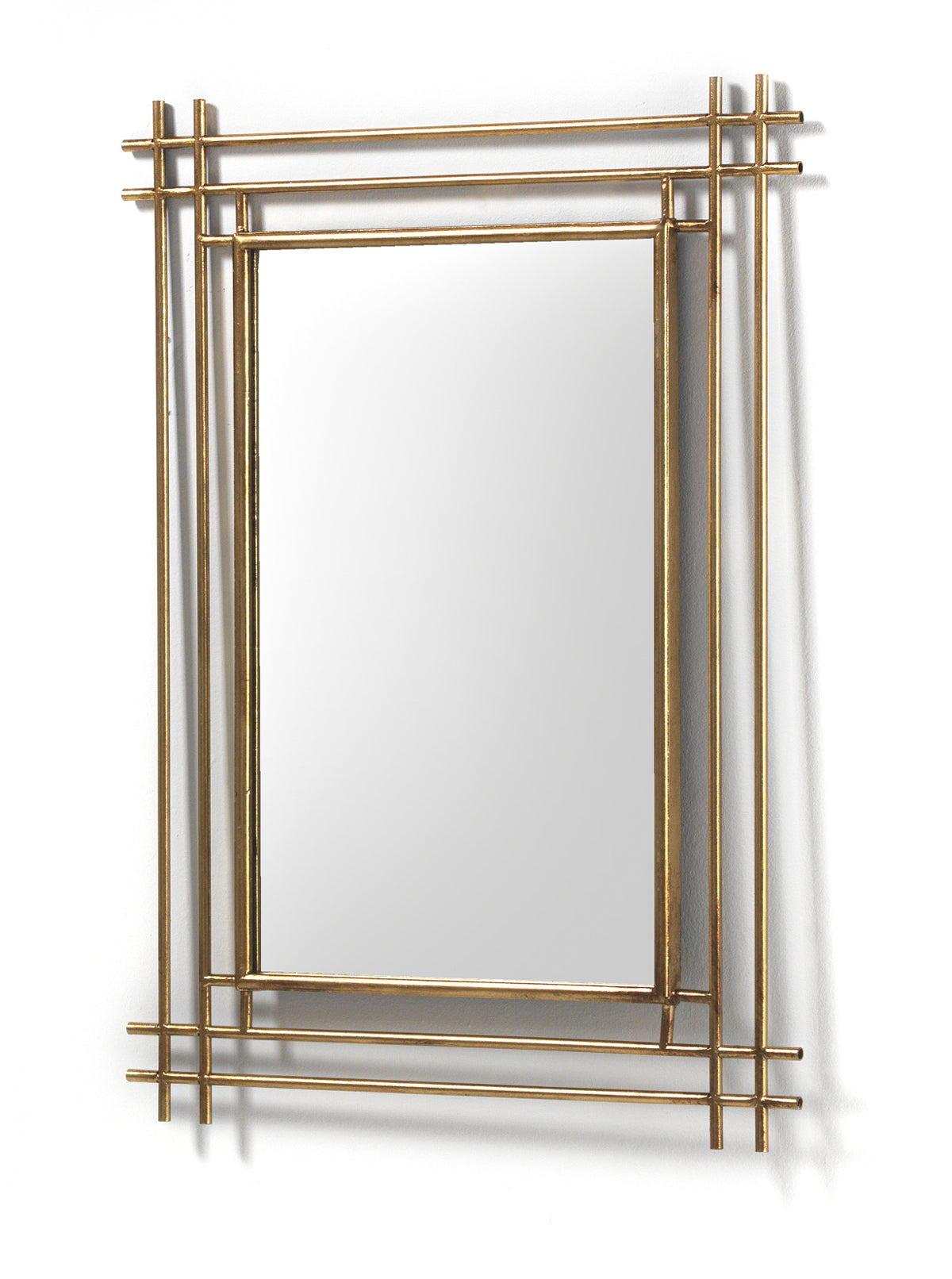 ESPEJO MURAL METAL DORADO