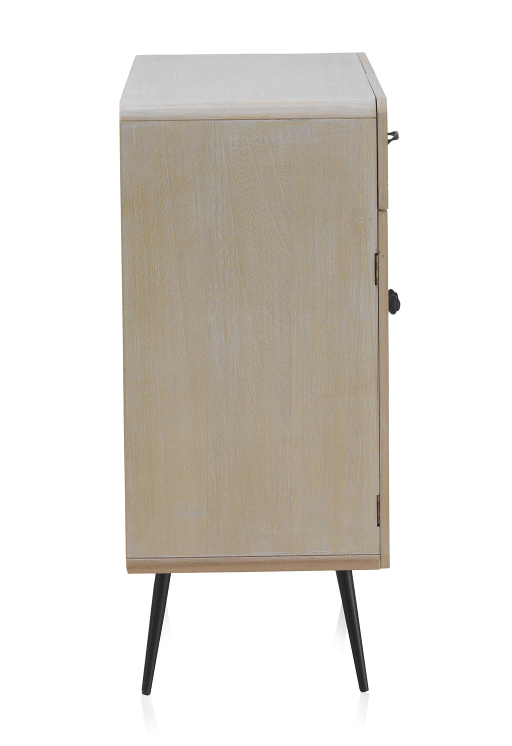 APARADOR MADERA NATURAL PATAS METALICAS NEGRAS