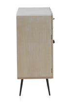 APARADOR MADERA NATURAL PATAS METALICAS NEGRAS