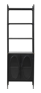 ESTANTERIA CON ESTRUCTURA DE METAL, PUERTAS CON CRISTAL DE FORMA OVAL