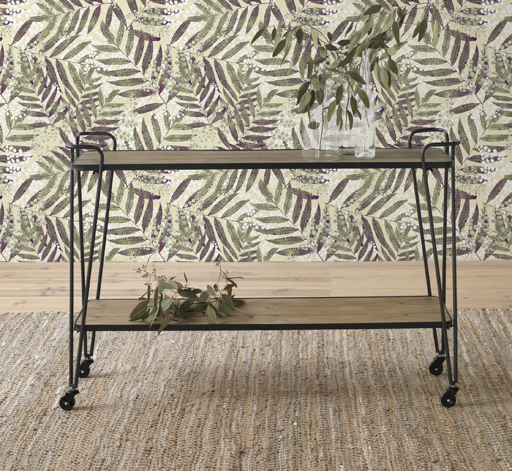 MUEBLE AUXILIAR MADERA DE ABETO Y HIERRO