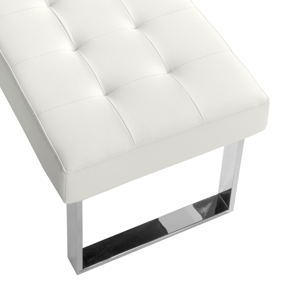 Banqueta polipiel blanco