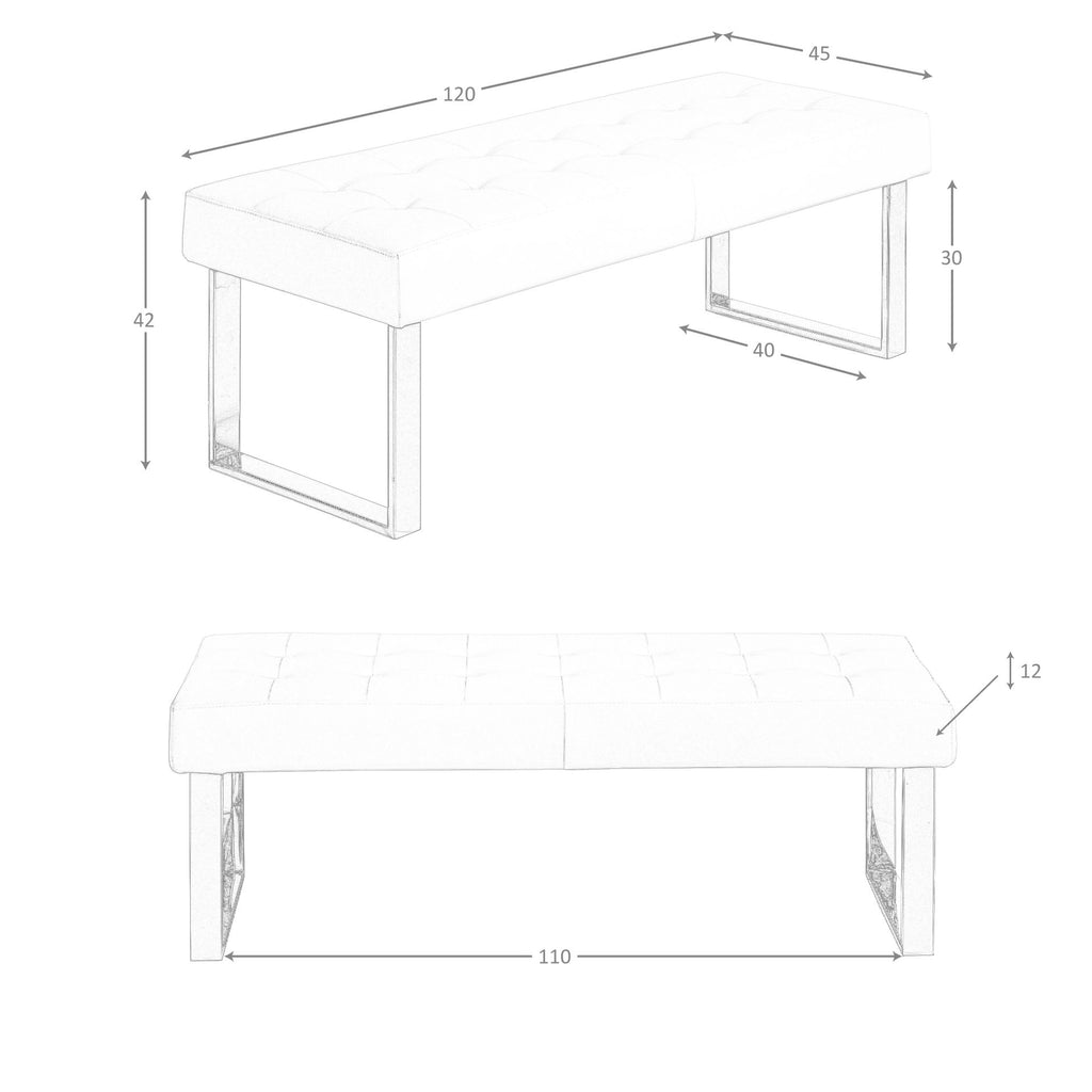 Banqueta polipiel blanco