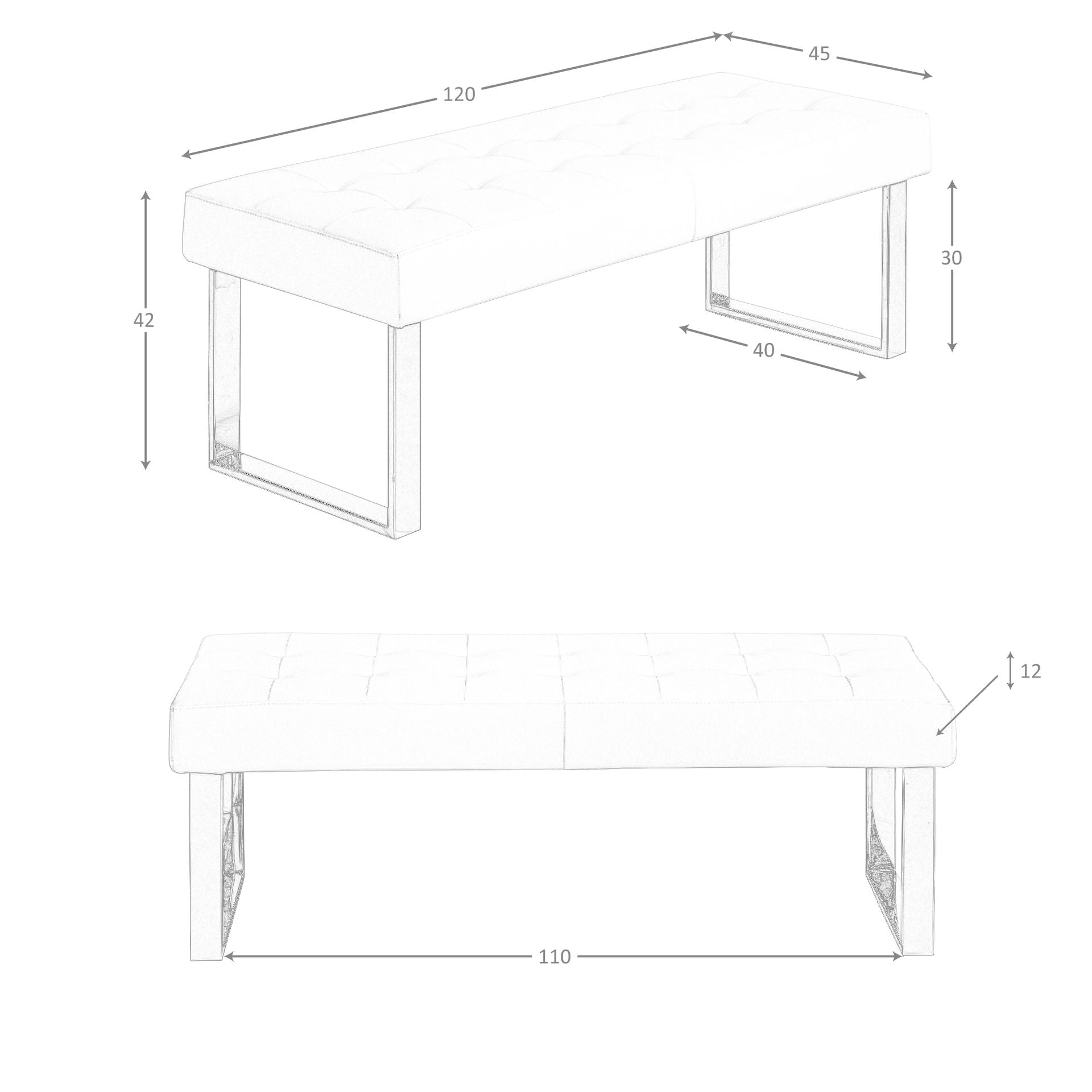 Banqueta polipiel blanco