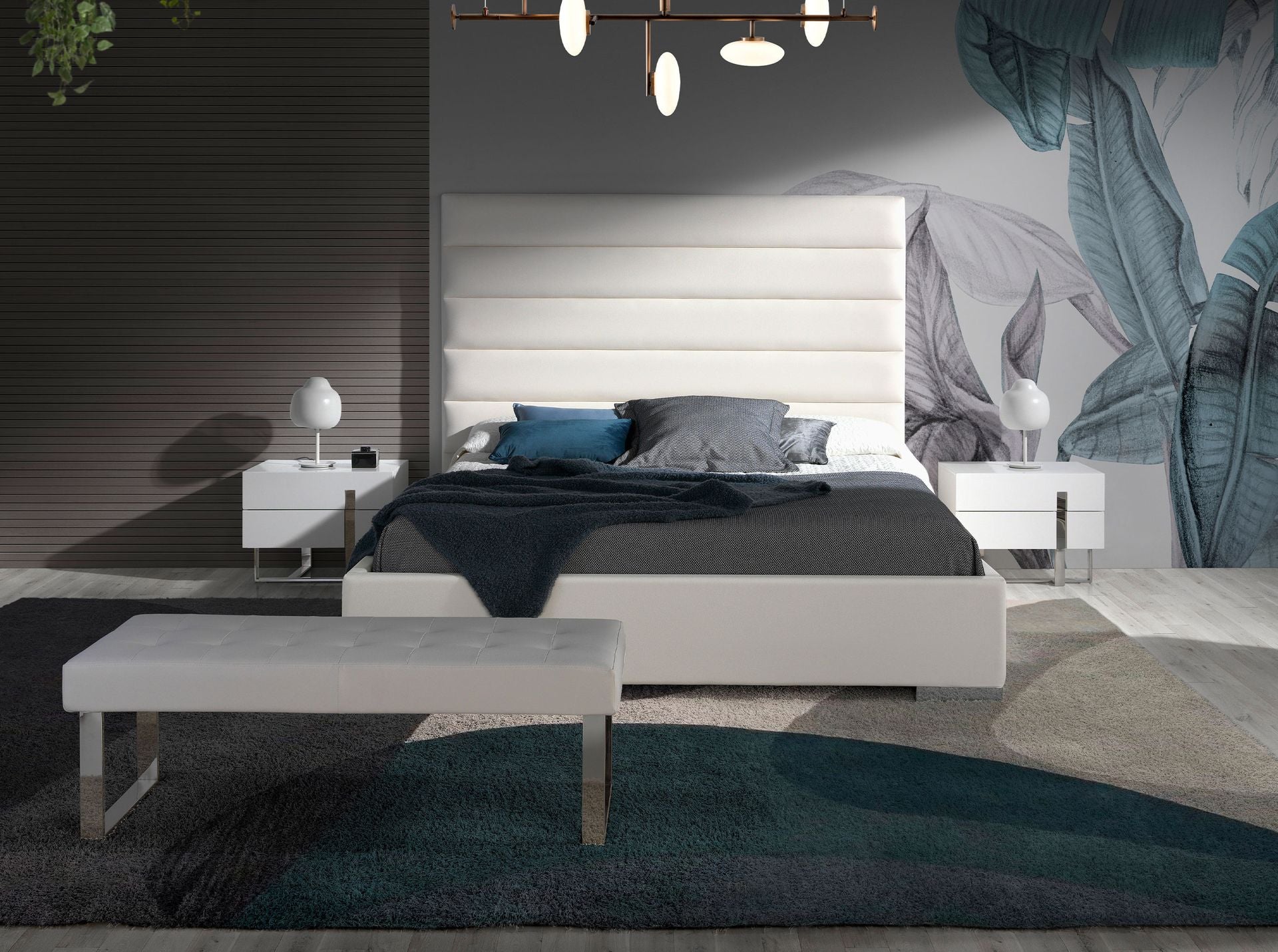 Banqueta polipiel blanco