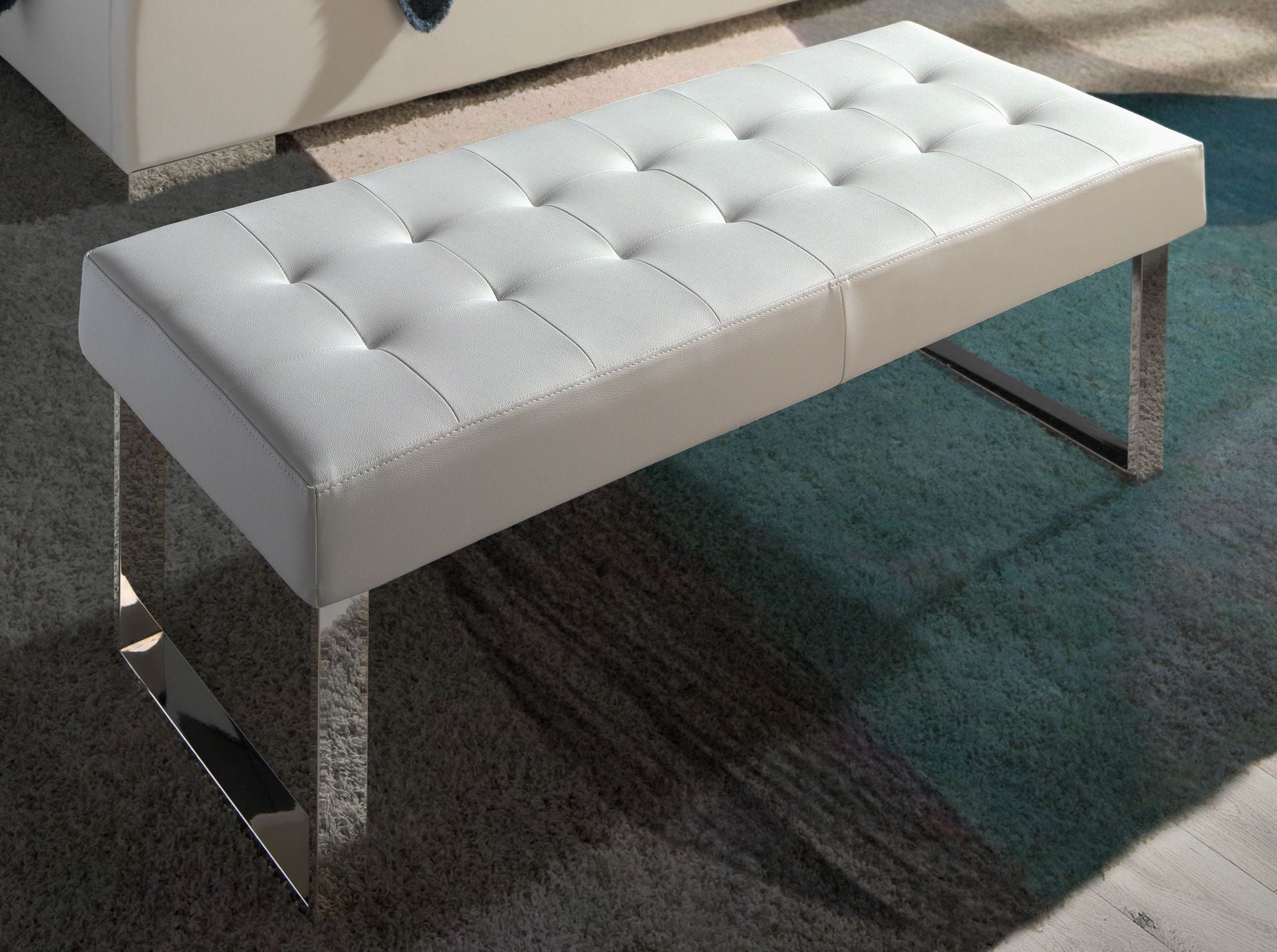 Banqueta polipiel blanco