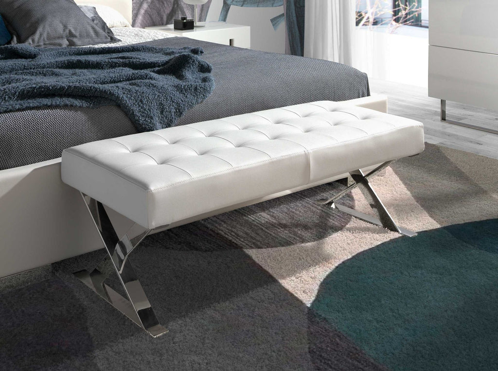 Banqueta polipiel blanco