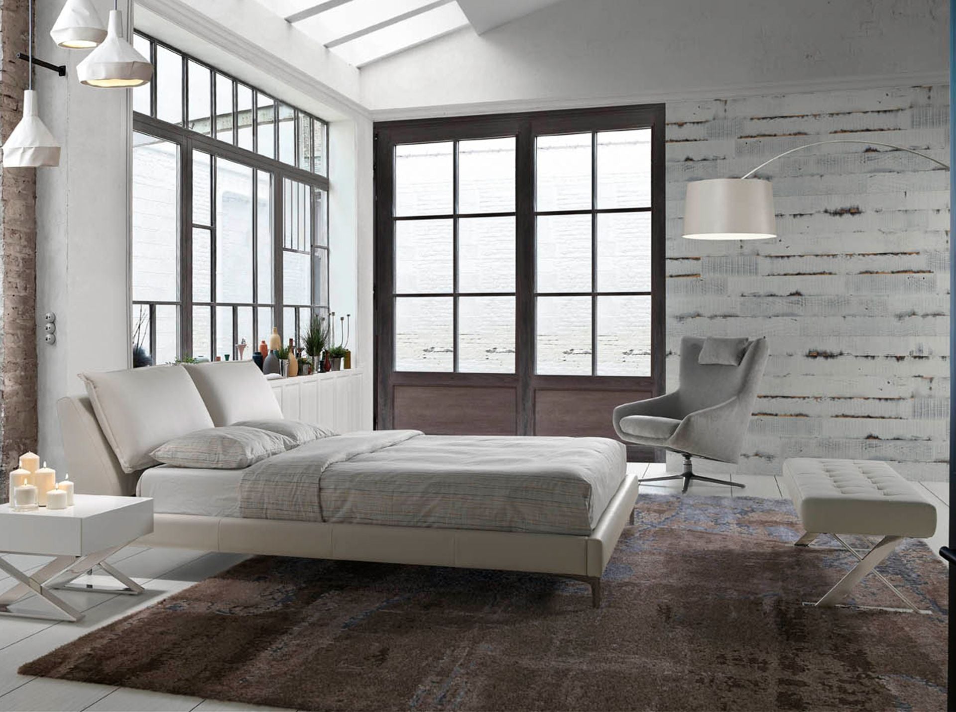 Banqueta polipiel blanco