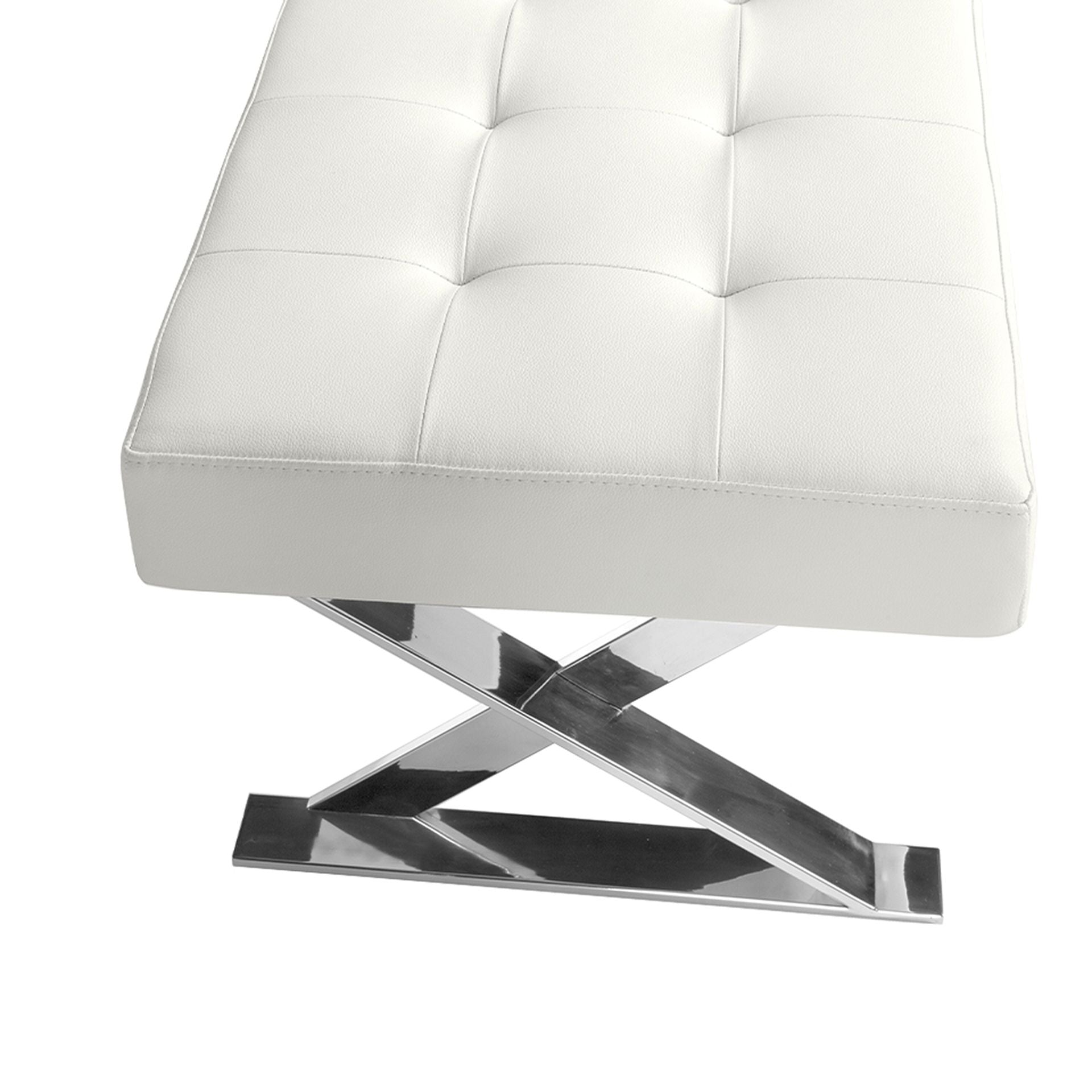 Banqueta polipiel blanco