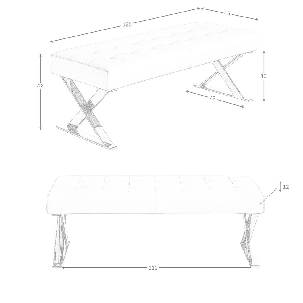 Banqueta polipiel blanco