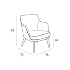 Sillón tela blanco y negro y polipiel marrón chocolate