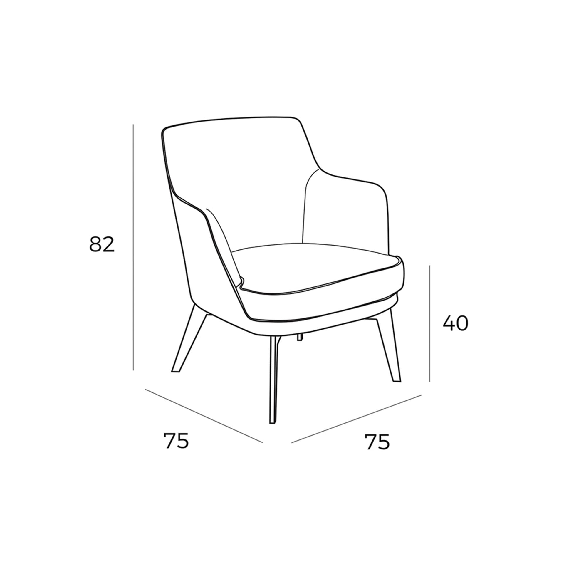 Sillón tela blanco y negro y polipiel marrón chocolate