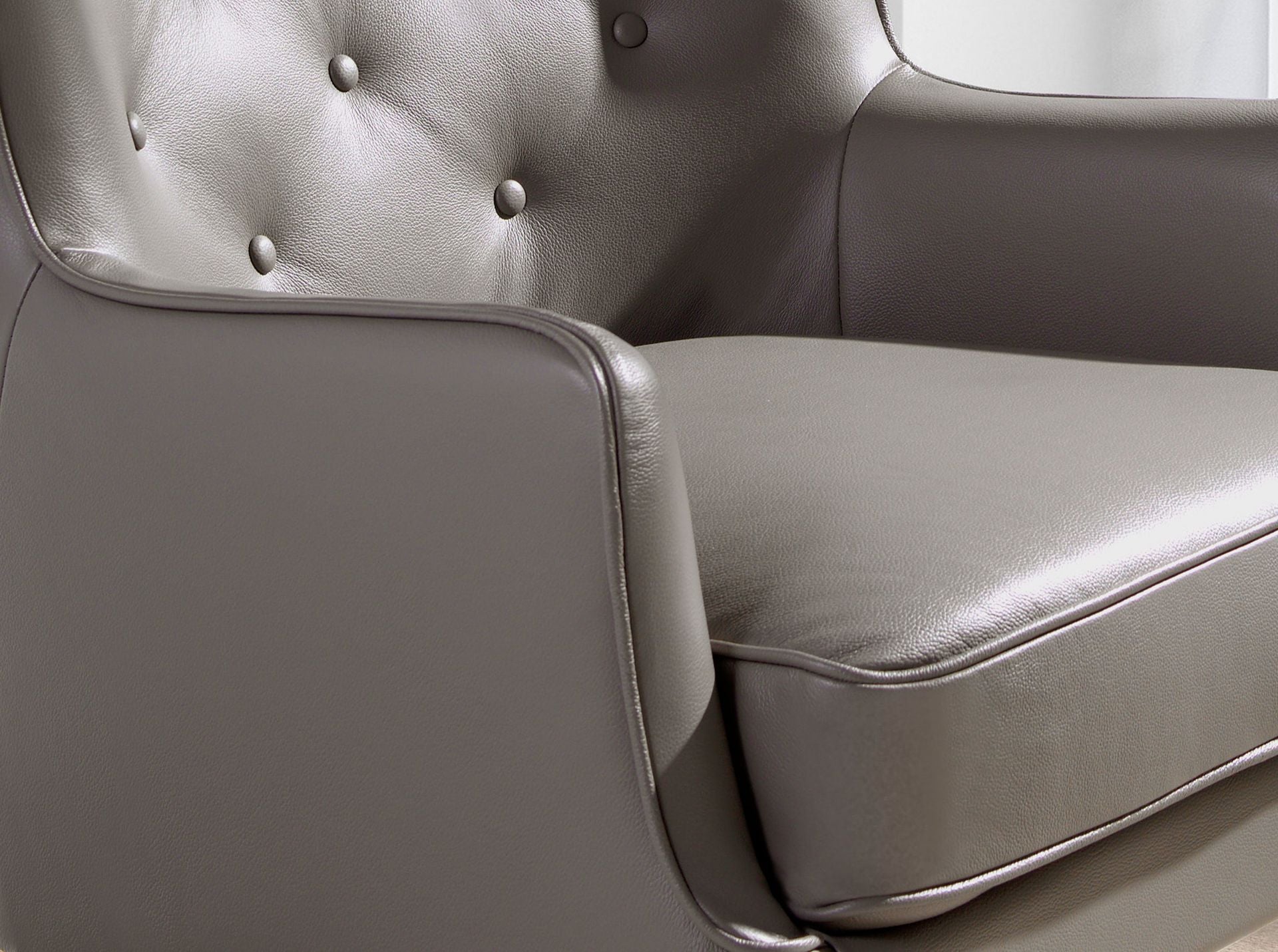 Sillón Chester piel gris oscuro