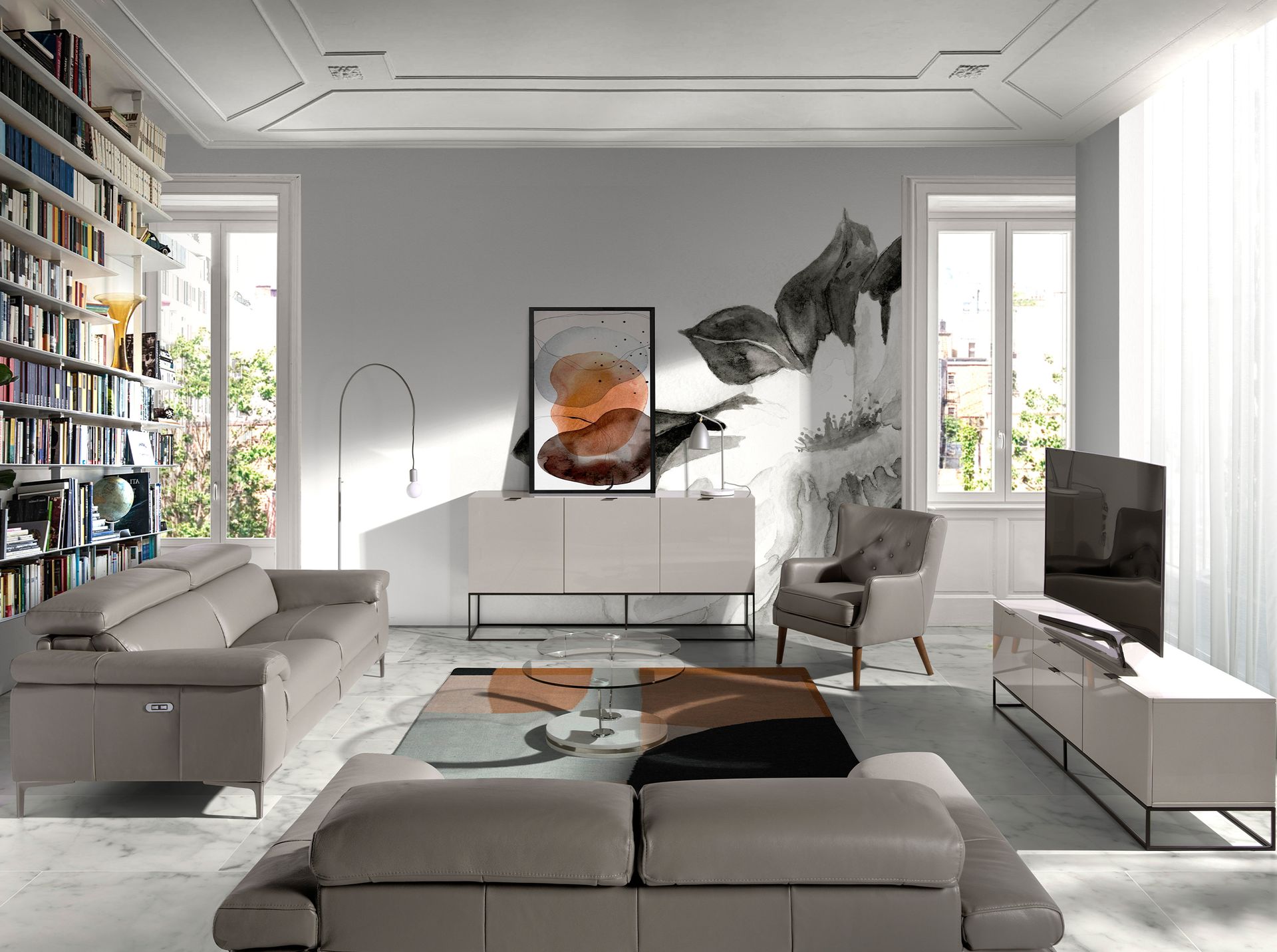 Sillón Chester piel gris oscuro