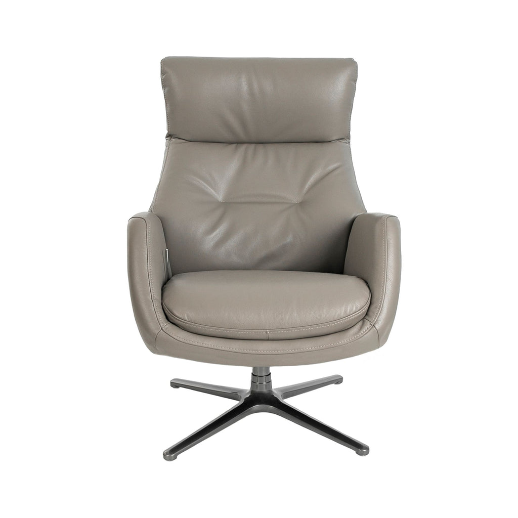 Sillón giratorio reclinable piel gris oscuro