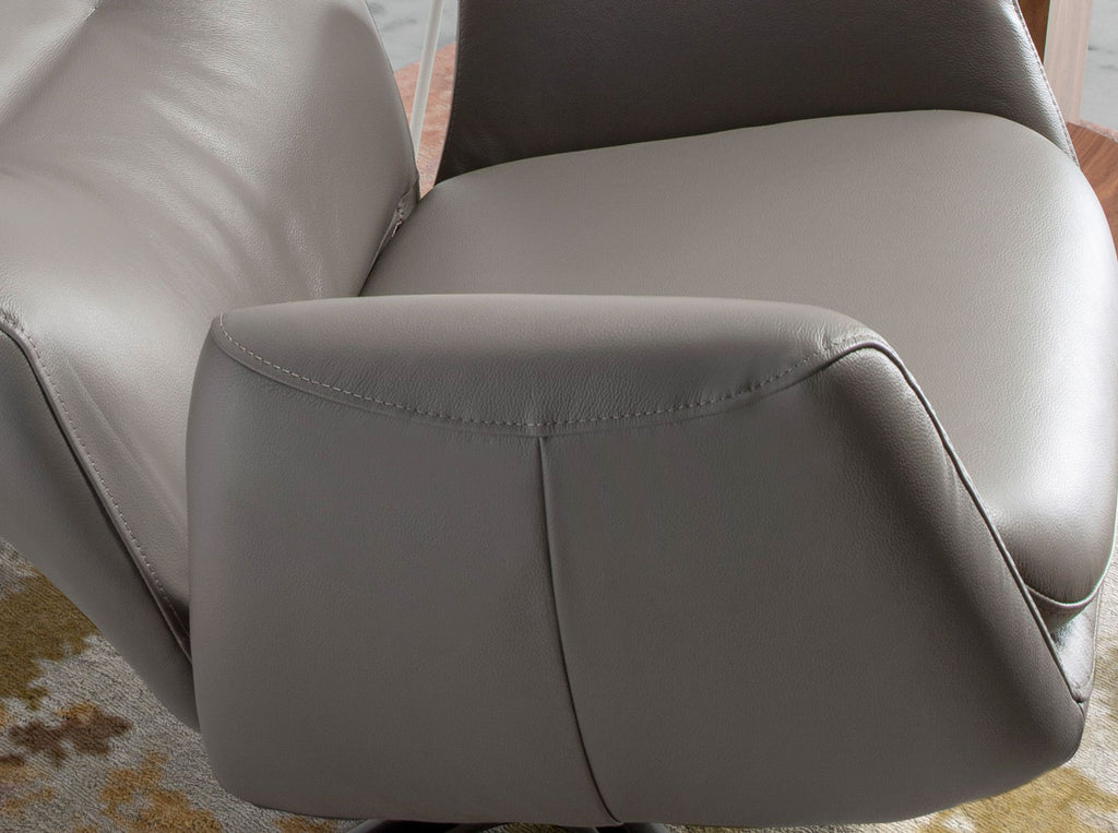 Sillón giratorio reclinable piel gris oscuro