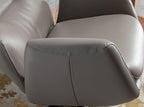 Sillón giratorio reclinable piel gris oscuro