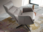 Sillón giratorio reclinable piel gris oscuro