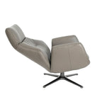Sillón giratorio reclinable piel gris oscuro