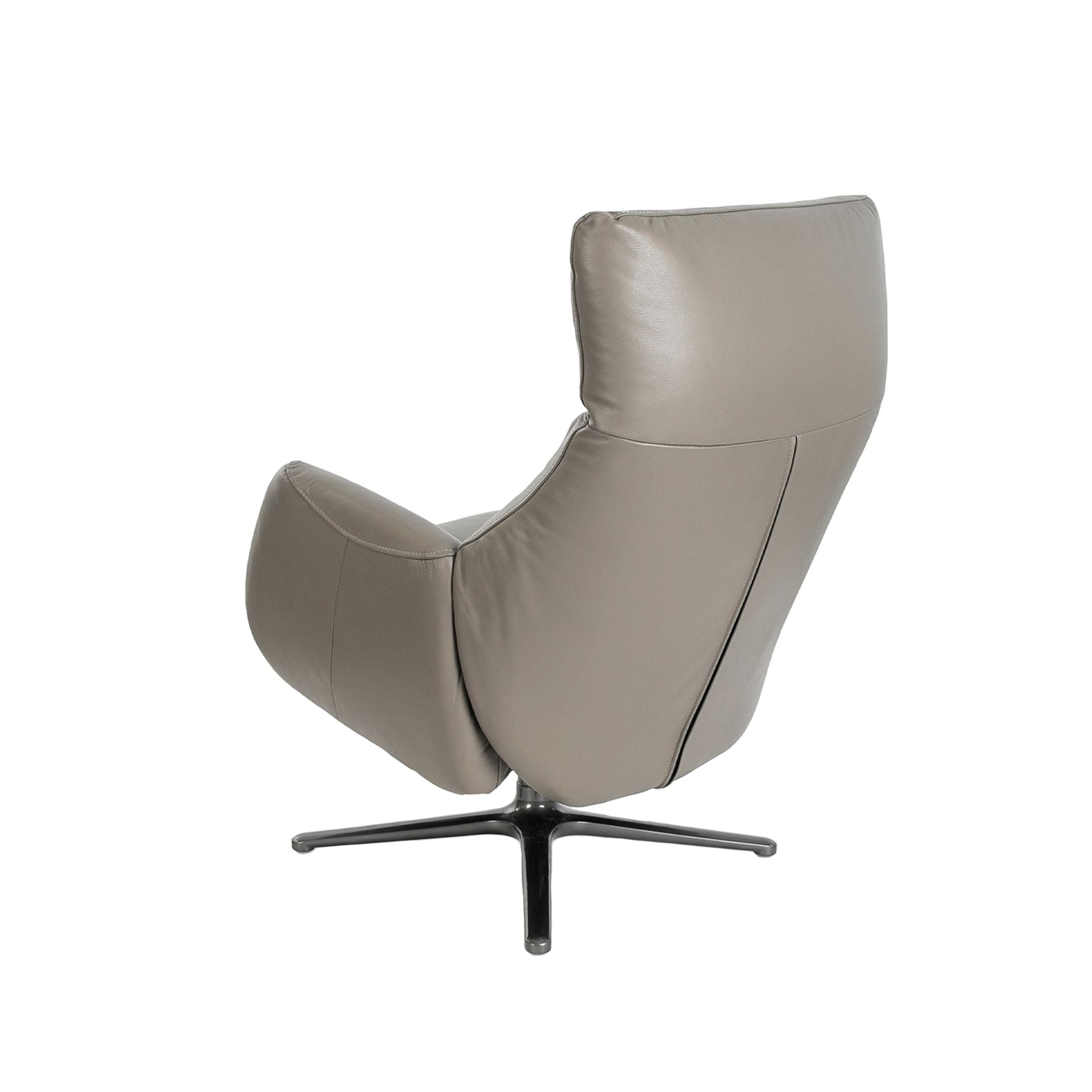 Sillón giratorio reclinable piel gris oscuro