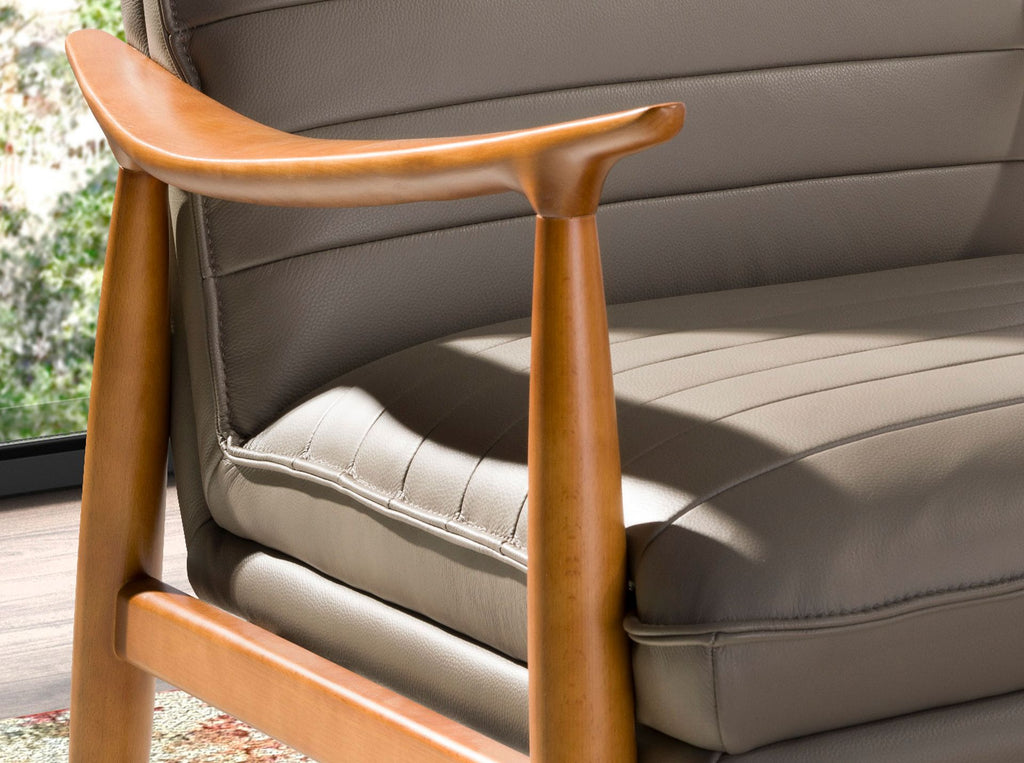 Sillón piel gris oscuro