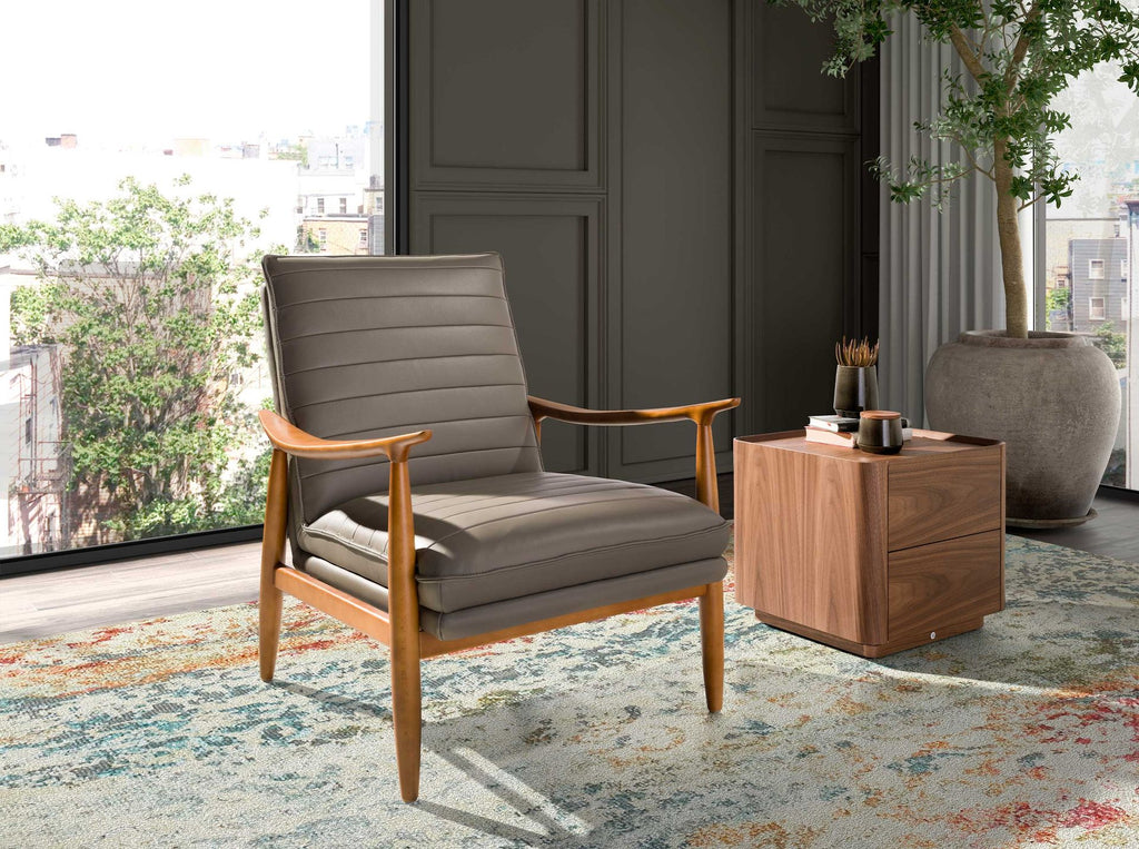 Sillón piel gris oscuro