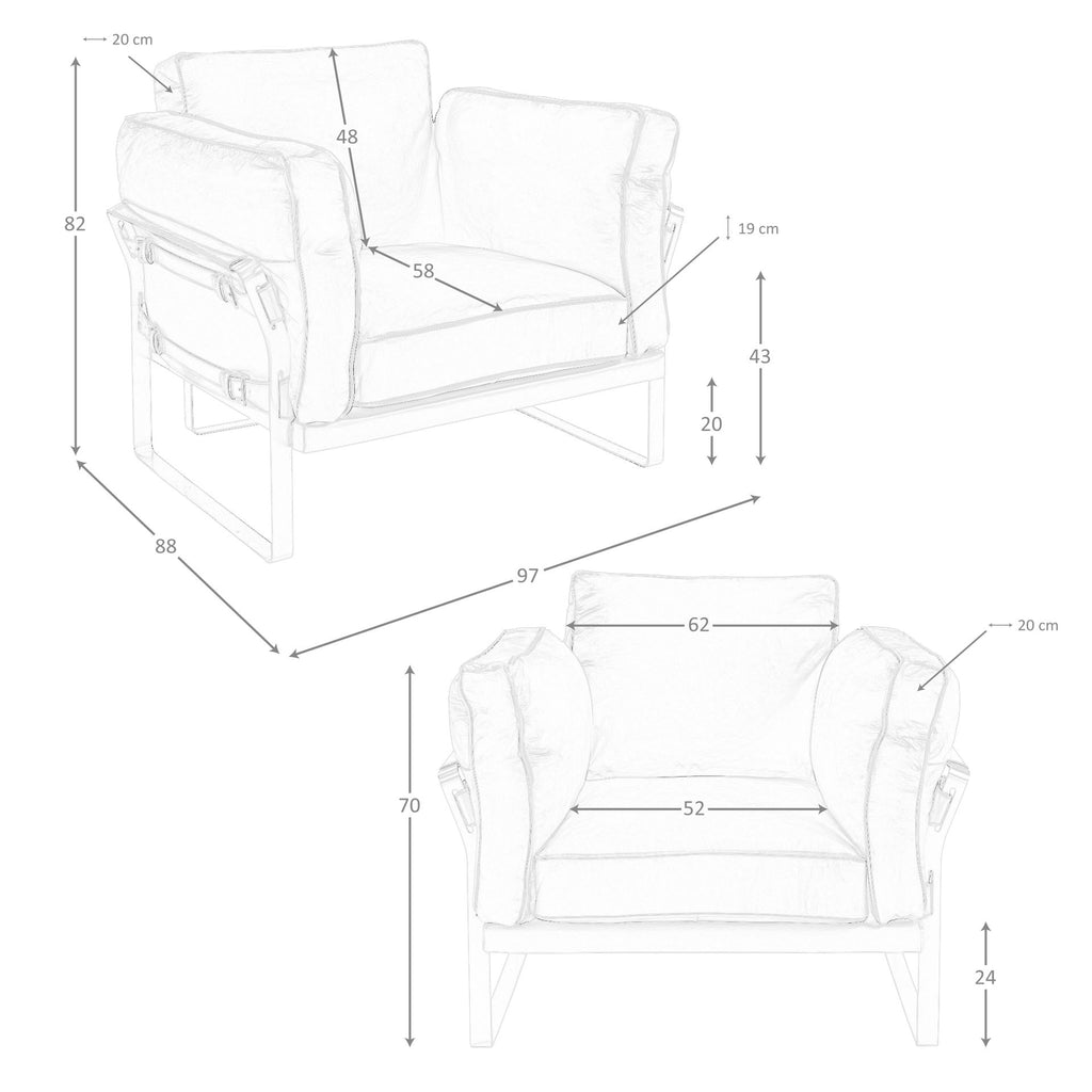 Sillón piel camel