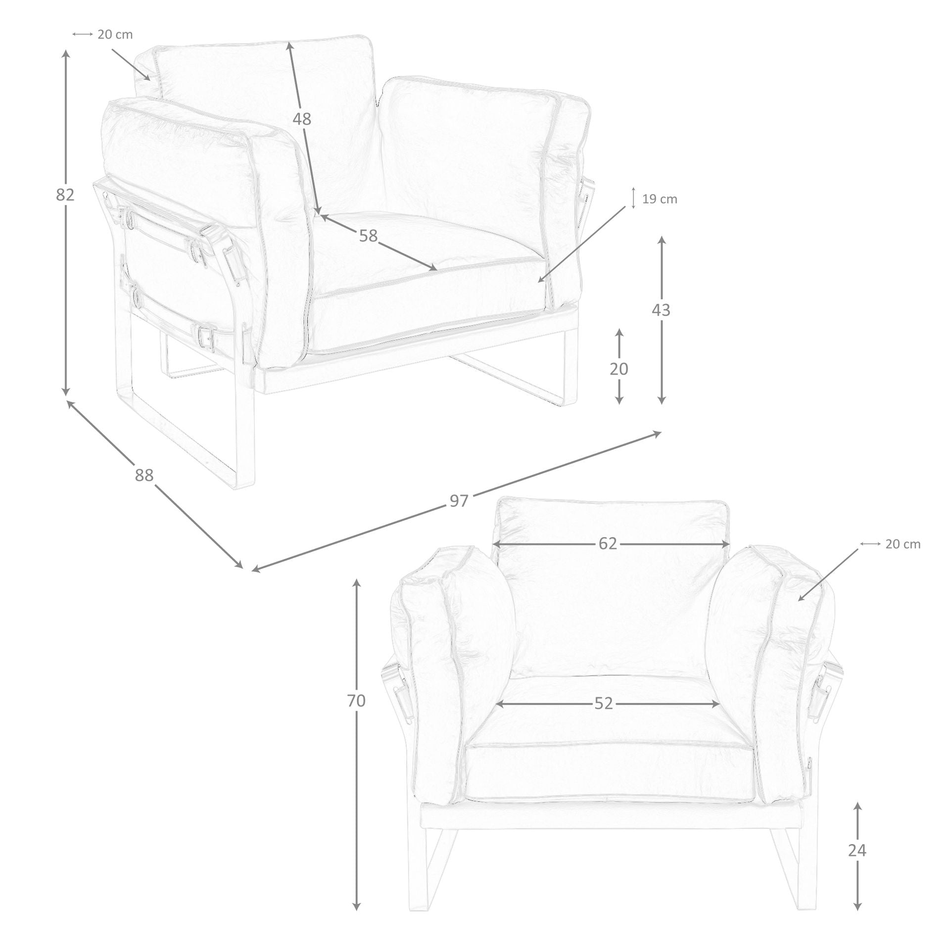 Sillón piel camel